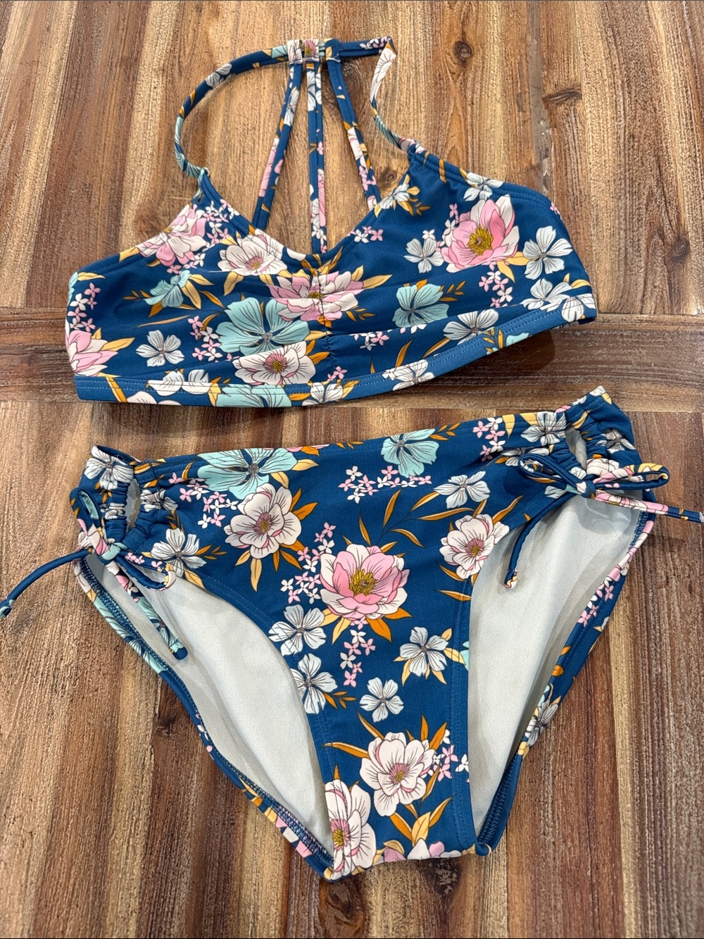 art class Navy Floral Girls' Two-Piece Swimsuit